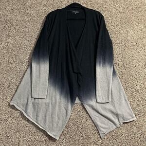 Barefoot Dreams Cardigan Womens L/XL Black Ombre Bamboo Chic Lite Open Front